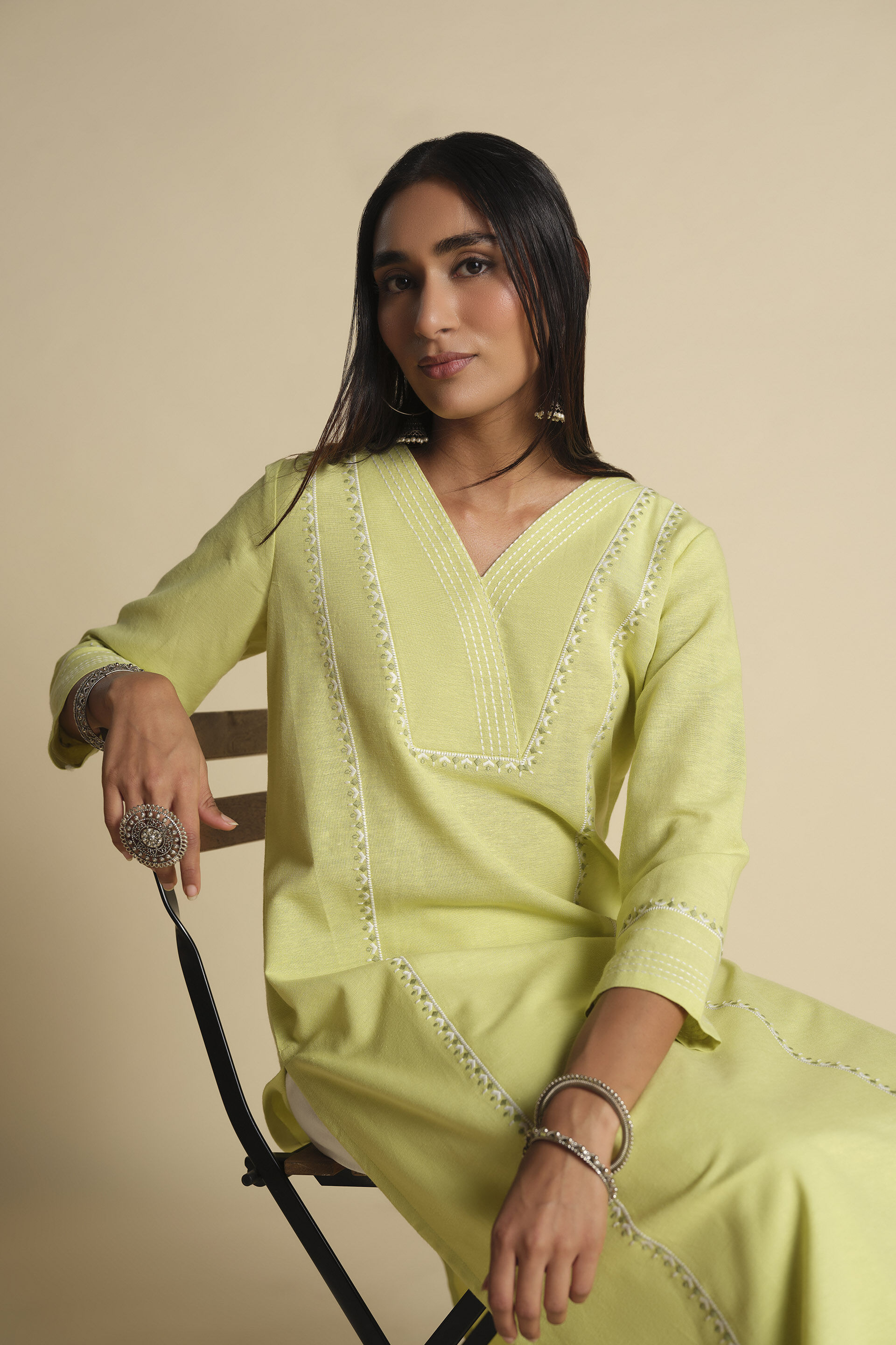 Manvi Kurta, Green, image 2